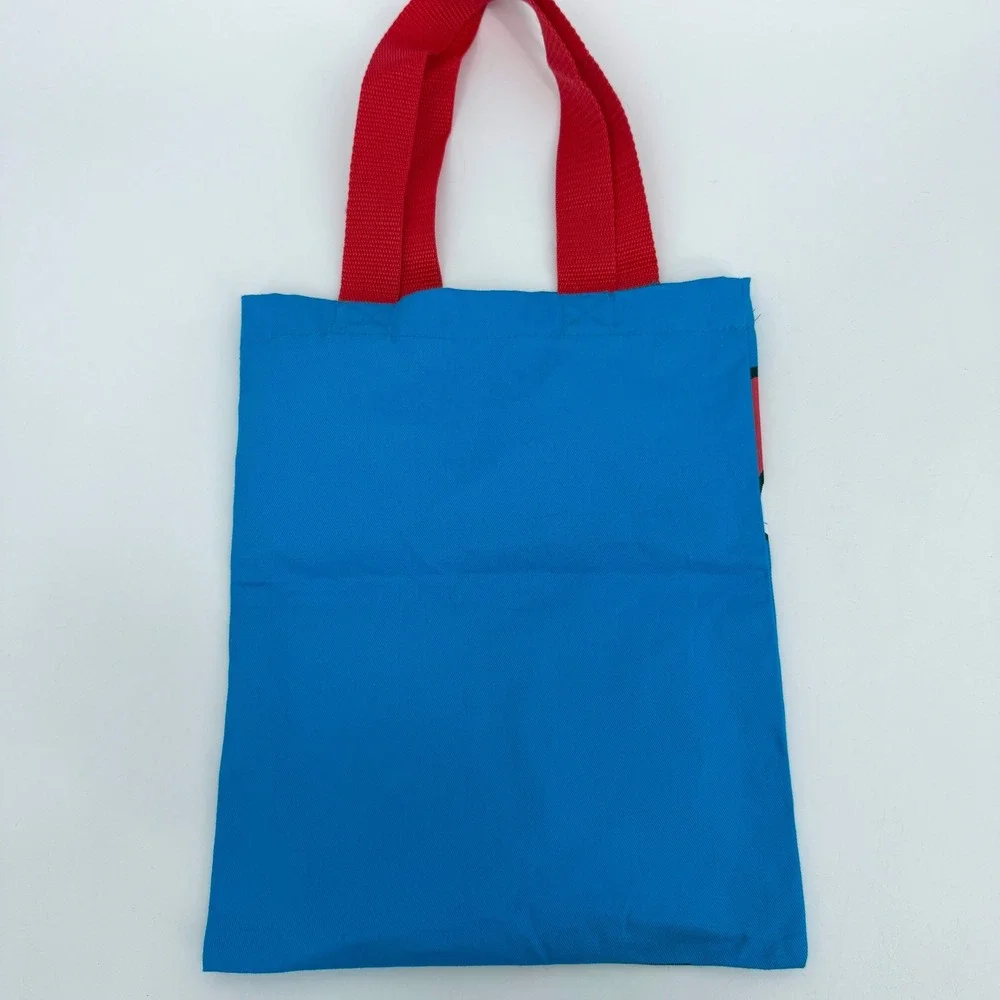 Dr. Seuss I Love To Read Book Bag Vintage Tote Blue with Red Handles
